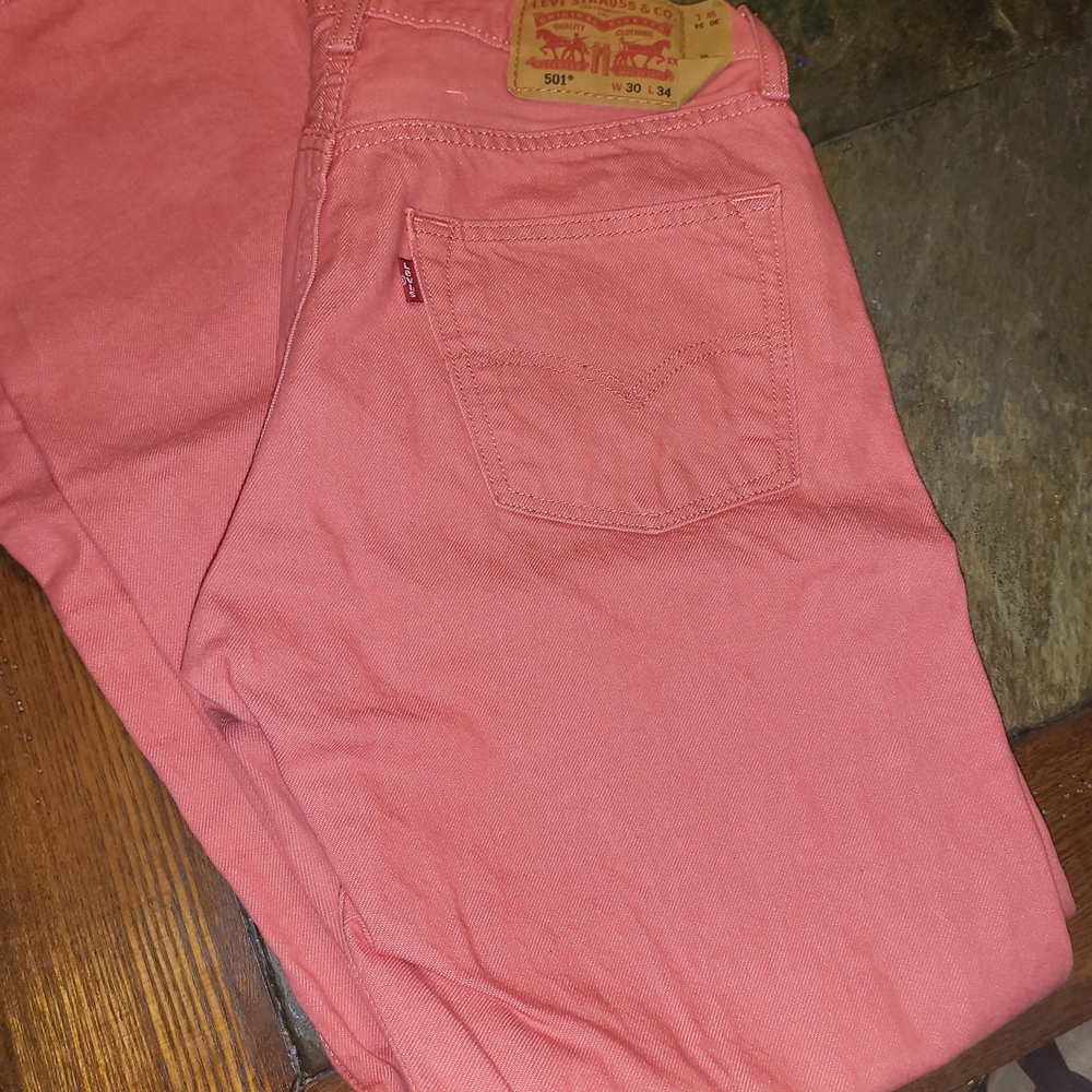 Levi's 501 Light Coral Denim Jeans